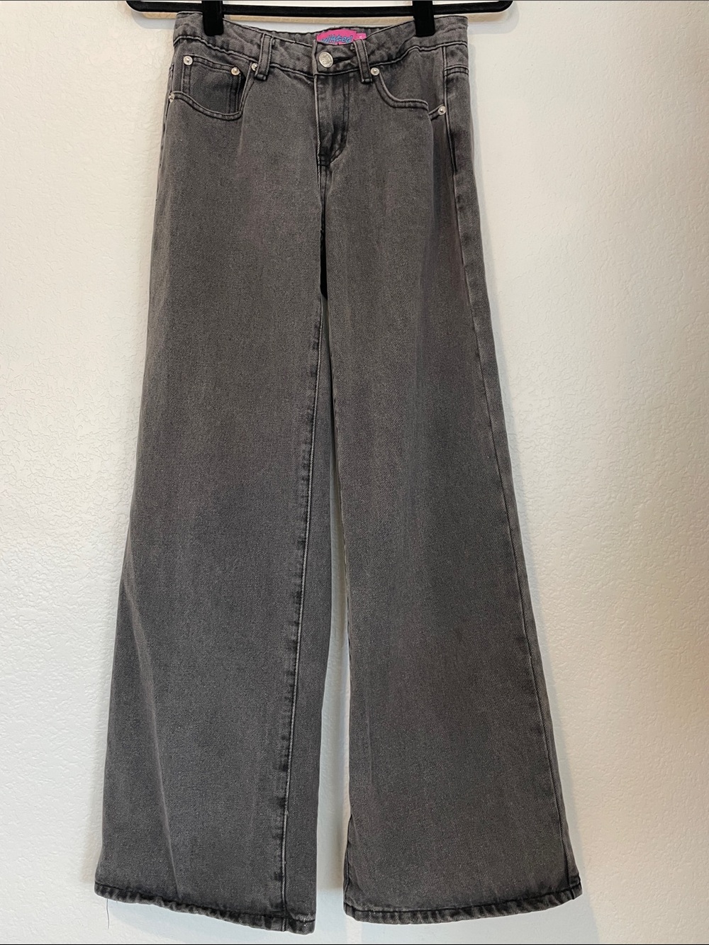 Edikted Charcoal Wide-Leg Jeans Y2K Skater Grunge Streetwear